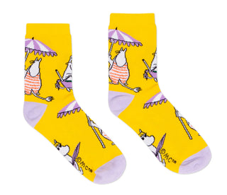 Snorkmaiden At The Beach Ladies Socks - Yellow