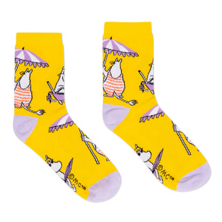 Snorkmaiden At The Beach Ladies Socks - Yellow