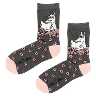 Snorkmaiden Reading Ladies Socks - Grey