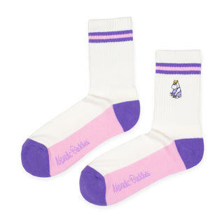 Snorkmaiden Retro Embroidery Socks Ladies - White