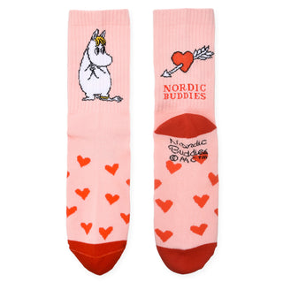 Snorkmaiden's Heart Retro Socks Ladies - Light Pink