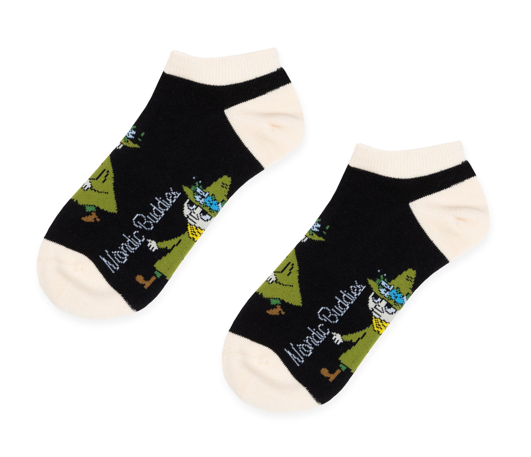 Snufkin Ladies Ankle Socks - Black and Beige