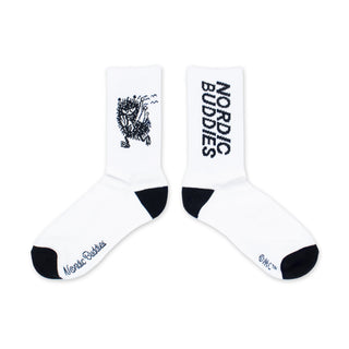 Stinky's Getaway Retro Men Socks - White