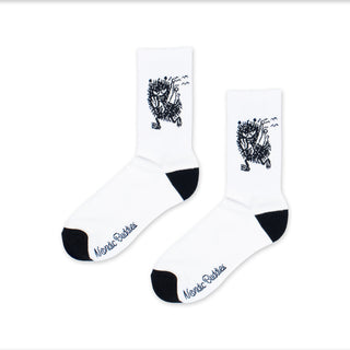 Stinky's Getaway Retro Men Socks - White