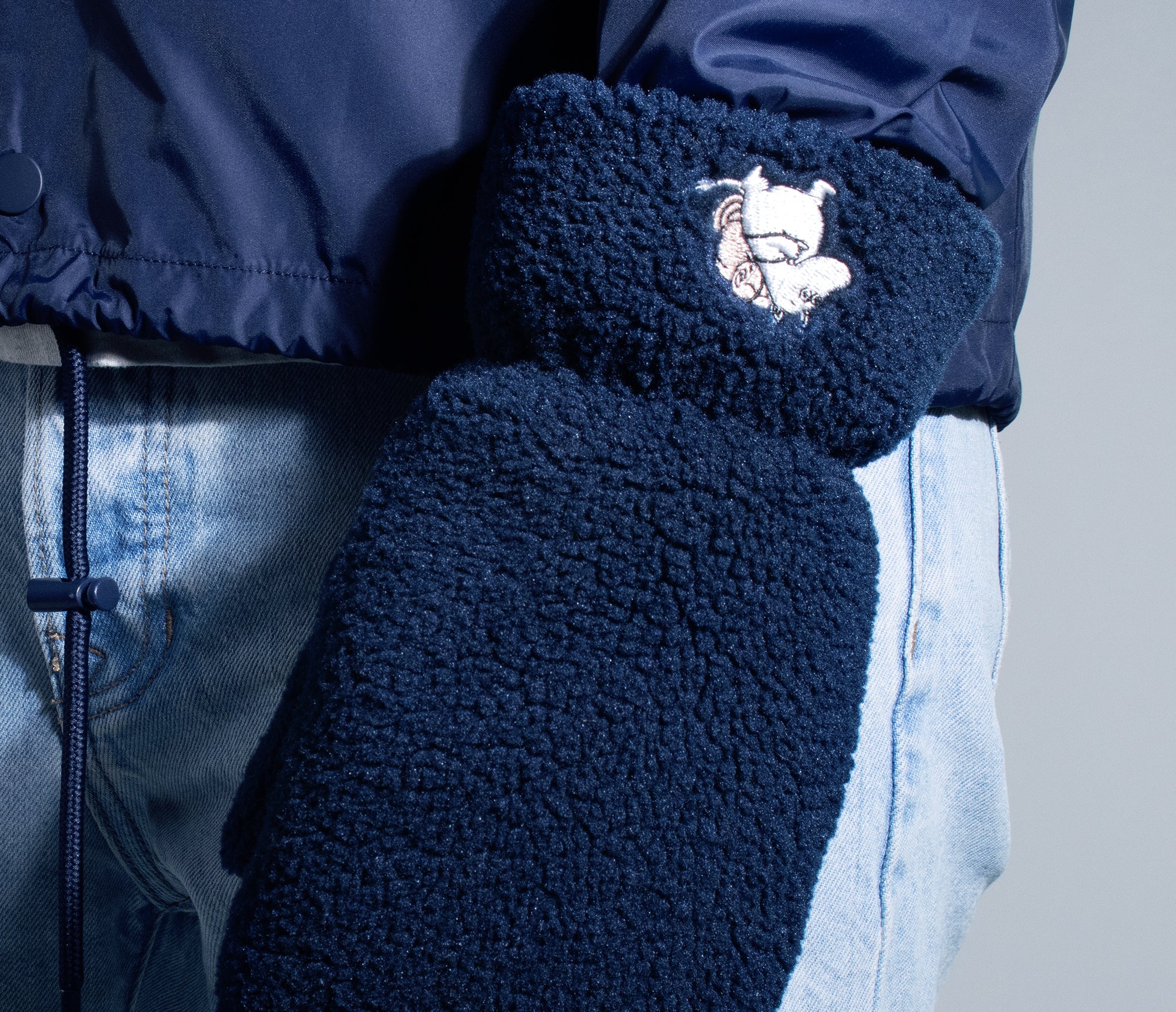 Moomintroll Fluffy Mittens Adult - Navy