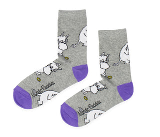 Moomintroll Worried Ladies Socks - Grey