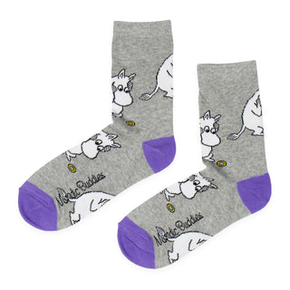 Moomintroll Worried Ladies Socks - Grey