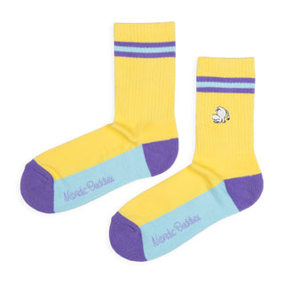 Moomintroll Retro Embroidery Socks Ladies - Yellow