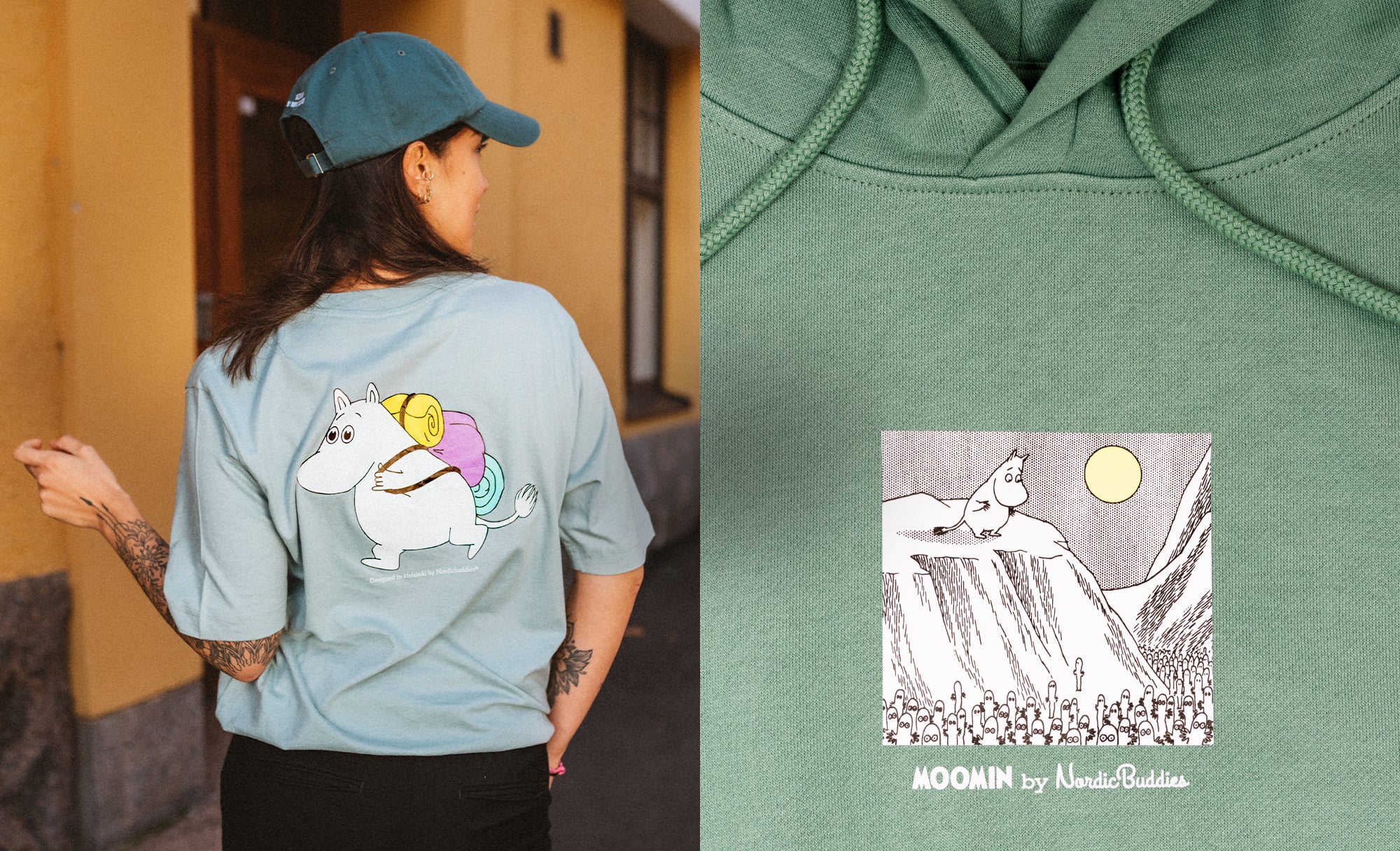 Moomin Hoodie T-Shirt Green Moomintroll | Muumi Huppari T-Paita Vihreä Muumipeikko
