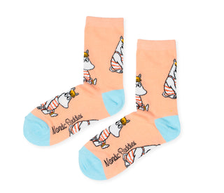 Snorkmaiden at the Beach Ladies Socks - Peach