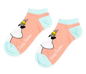 Snorkmaiden Summer Mood Ladies Ankle Socks - Peach and Mint