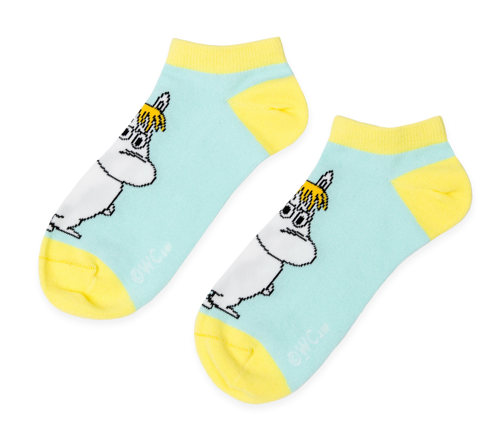 Snorkmaiden's Temper Ladies Ankle Socks - Pastel Mint and Yellow