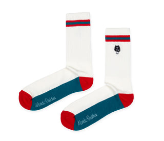 Stinky Embroidery Men Socks - White