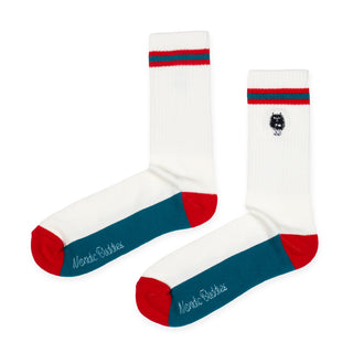 Stinky Embroidery Men Socks - White