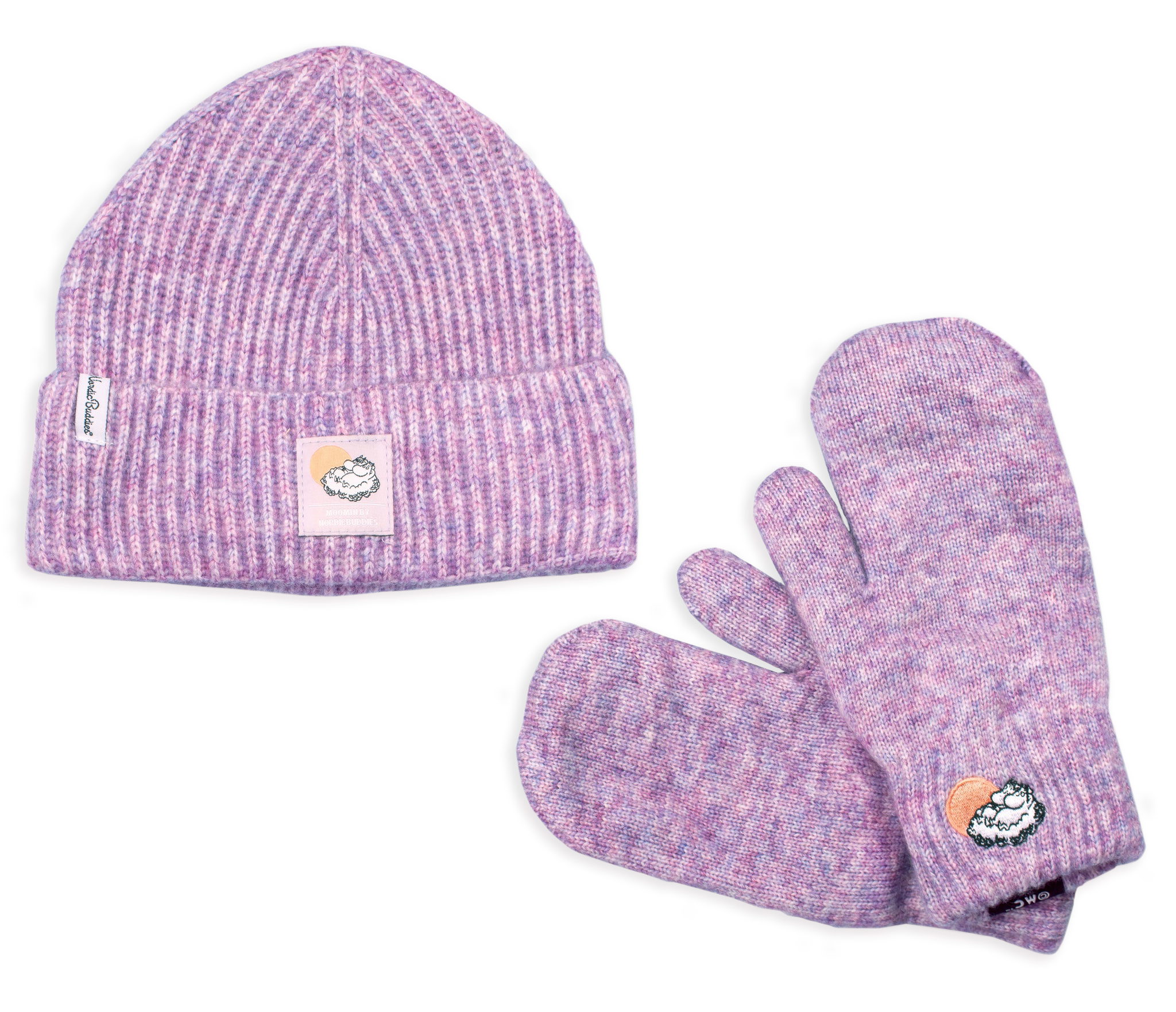 Moomins Up In The Clouds Mittens and Beanie Combo - Mesh Purple