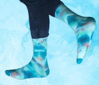 Moomin Men’s Retro Tie Dye Socks Turquoise Hattifatteners | Muumi Miesten Retro Tie Dye Sukat Turkoosi Hattivatit