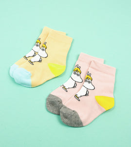 Moomin Baby Socks Douple Pack Pink Beige Snorkmaiden | Muumi Vauvojen Sukat Tuplapakkaus Vaaleanpunainen Beige Niiskuneiti