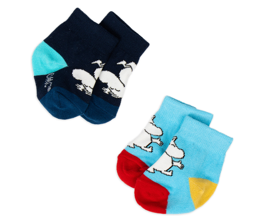 Moomin Baby Socks Douple Pack Blue Moomintroll | Muumi Vauvojen Sukat Tuplapakkaus Sininen Muumipeikko