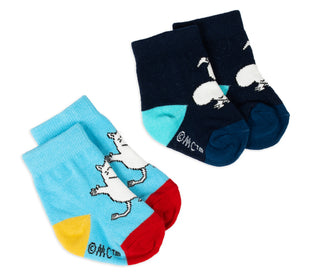 Moomin Baby Socks Douple Pack Blue Moomintroll | Muumi Vauvojen Sukat Tuplapakkaus Sininen Muumipeikko