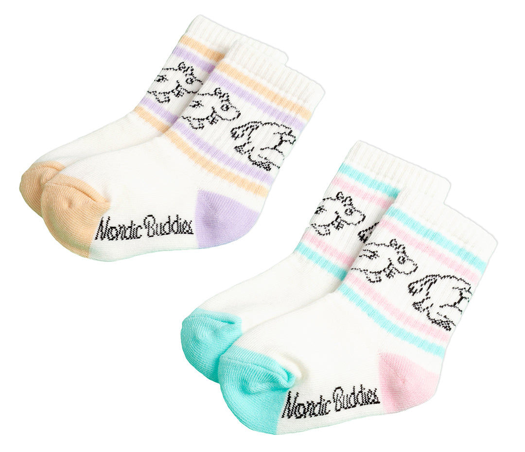 Moomin Kids Retro Socks White Moomintroll | Muumi Lasten Retro Sukat Valkoinen Muumipeikko