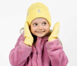 Moomin Winter Hat Beanie Kids Pastel Yellow Moomintroll | Muumi Lasten Beanie Pastellin Keltainen Muumipeikko