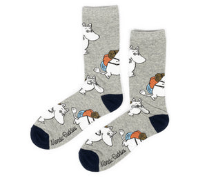 Moomin Men’s Socks Grey Moomintroll | Muumi Miesten Sukat Harmaa Muumipeikko