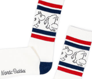 Moomin Men’s Retro Socks White Moomintroll | Muumi Miesten Retro Sukat Valkoinen Muumipeikko