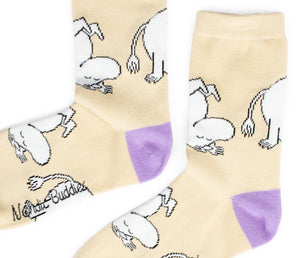 Moomin Ladies Socks Beige Moomintroll | Muumi Naisten Sukat Beige Muumipeikko