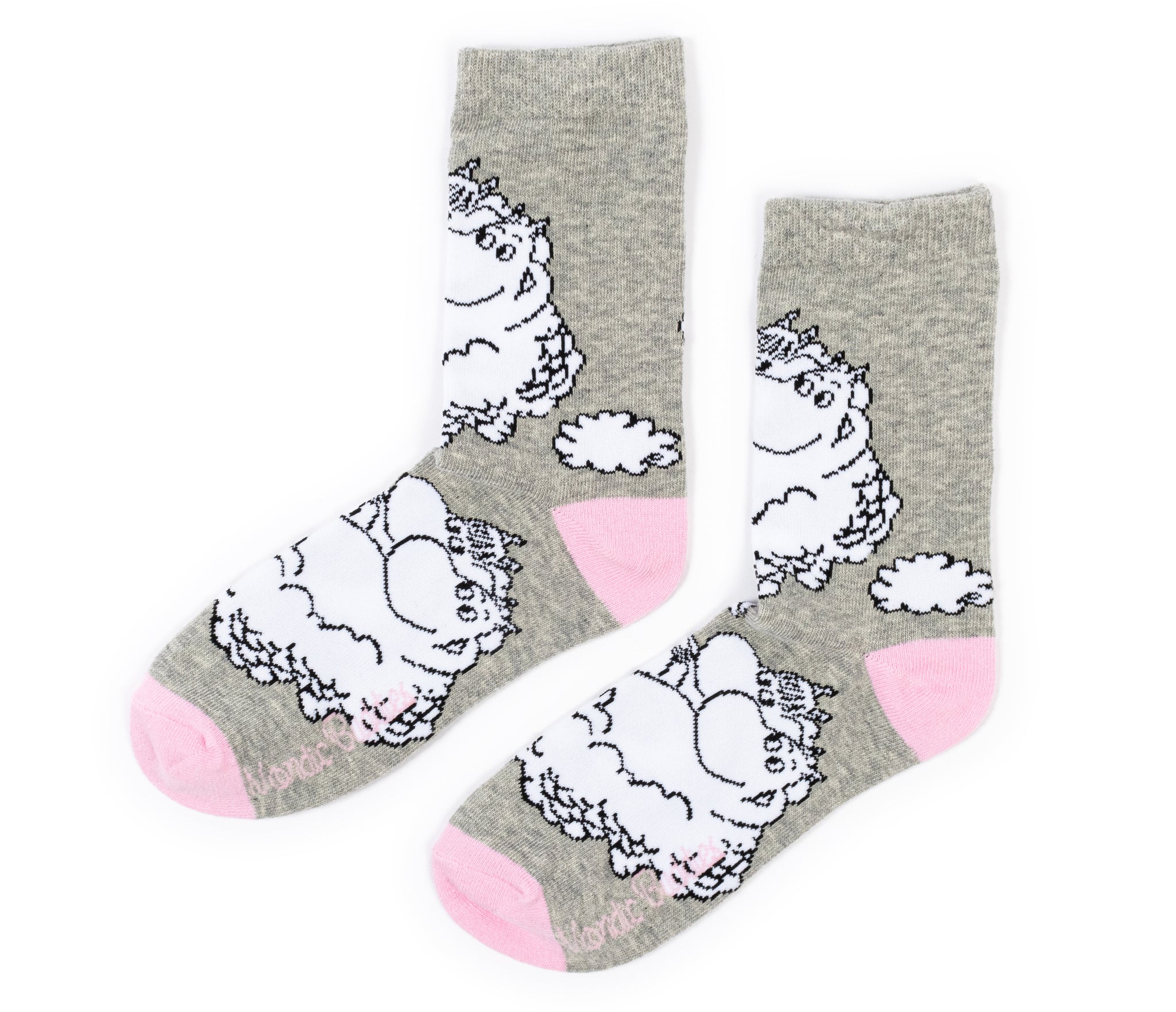 Moomin Ladies Socks Grey Moomintroll Snorkmaiden | Muumi Naisten Sukat Harmaa Muumipeikko Niiskuneiti