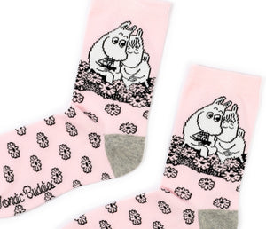 Moomin Ladies Socks Pink Moomintroll Snorkmaiden | Muumi Naisten Sukat Vaaleanpunainen Muumipeikko Niiskuneiti