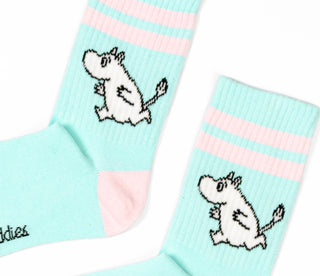 Moomin Ladies Retro Socks Light Blue Moomintroll | Muumi Naisten Retro Sukat Vaaleansininen Muumipeikko