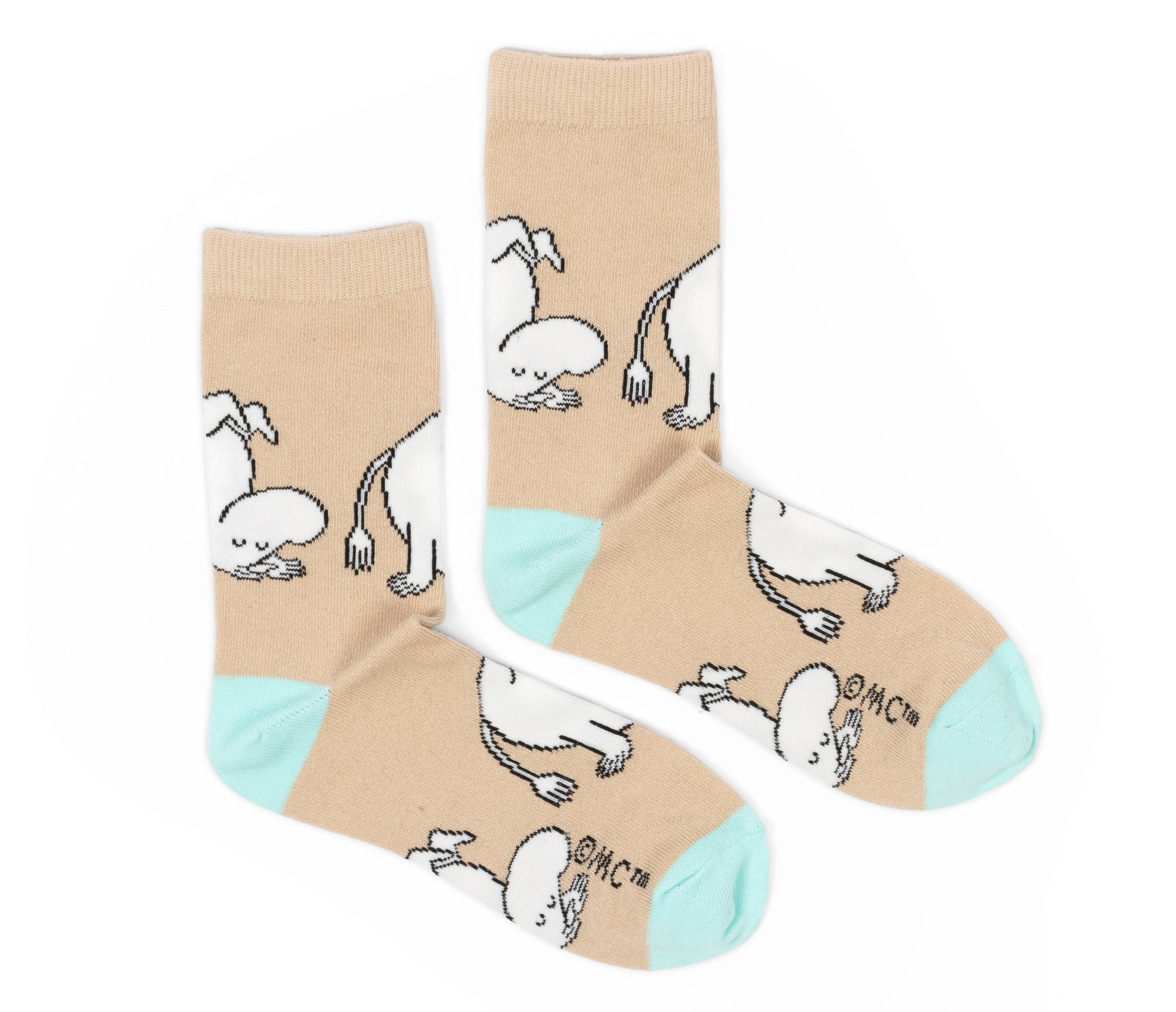 Moomin Ladies Socks Beige Moomintroll | Muumi Naisten Sukat Beige Muumipeikko