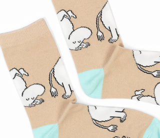 Moomin Ladies Socks Beige Moomintroll | Muumi Naisten Sukat Beige Muumipeikko