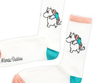 Moomin Men's Retro Socks White Moomintroll | Muumi Miesten Retro Sukat Valkoinen Muumipeikko