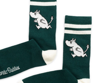 Moomin Men's Retro Socks Green Moomintroll | Muumi Miesten Retro Sukat Vihreä Muumipeikko