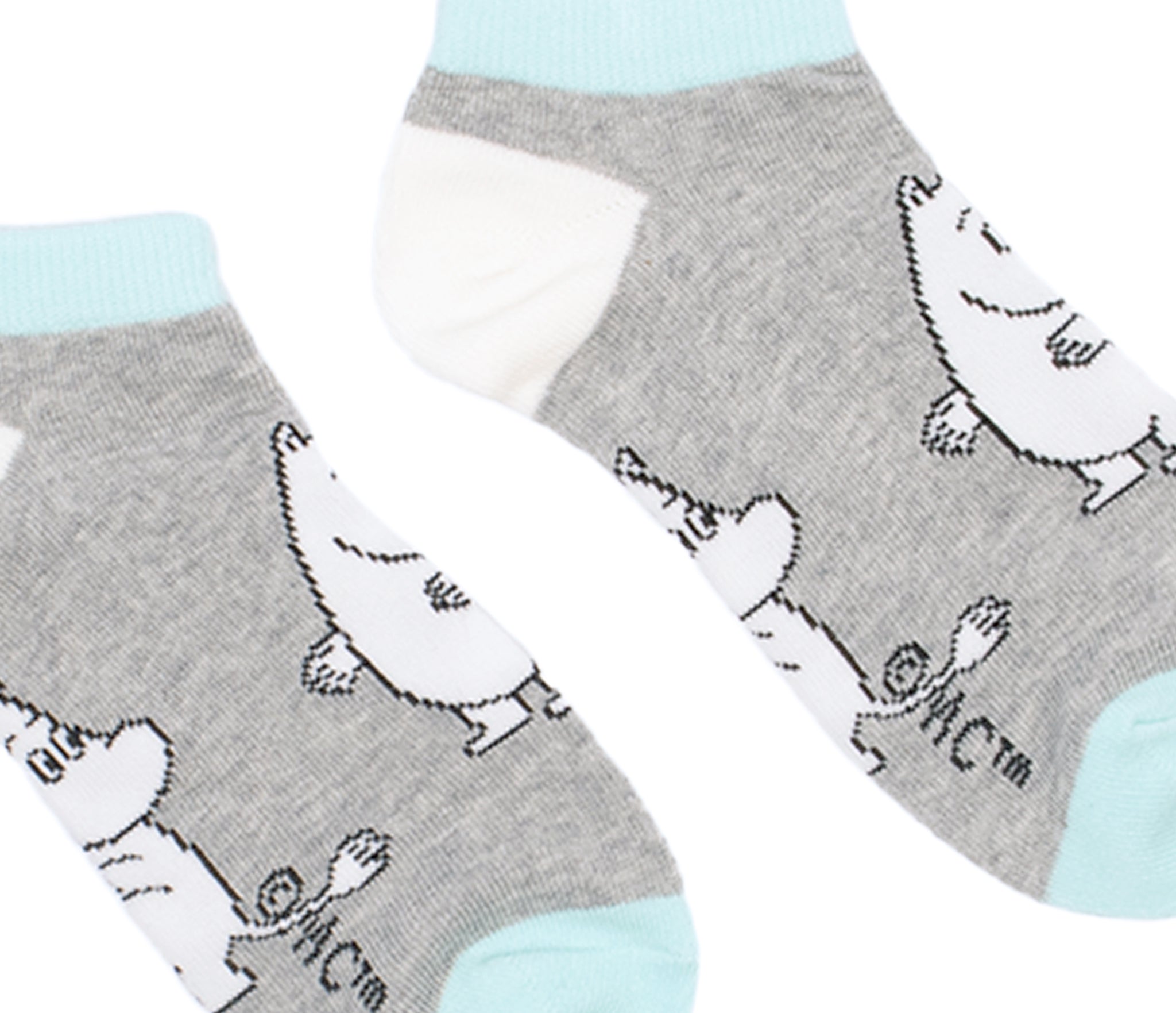 Moomintroll Ladies Ankle Socks - Grey