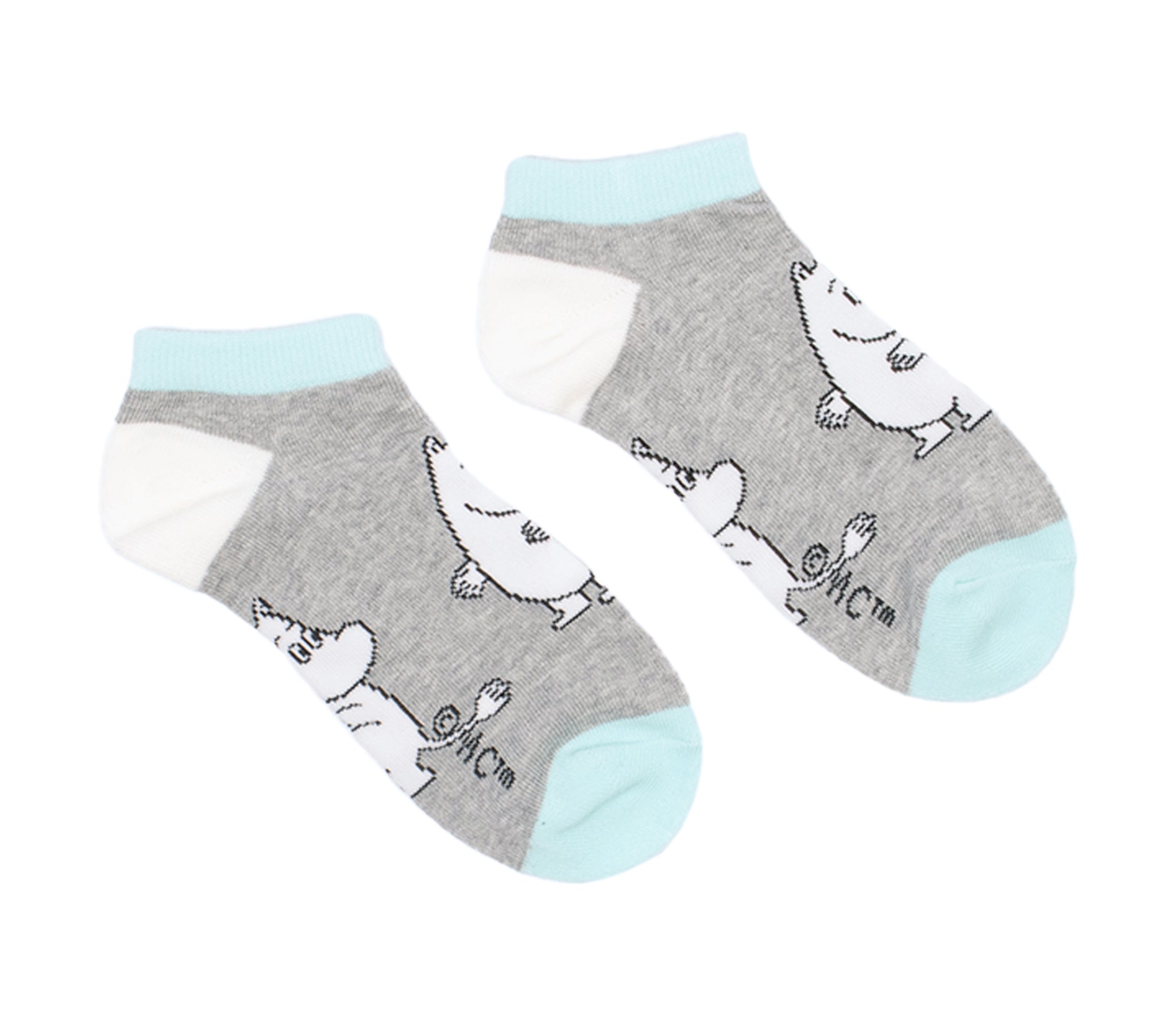 Moomintroll Ladies Ankle Socks - Grey