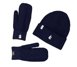 Moominpappa Mittens and Beanie Combo - Navy