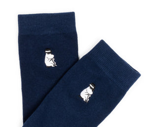 Moomin Men’s Embroidery Socks Navy Moominpappa | Muumi Miesten Brodeeratut Sukat Tummansininen Muumipappa