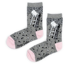 Moominpappa Apple Tree Ladies Socks - Grey