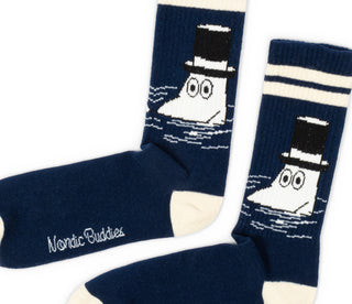 Moomin Men’s Retro Socks Navy Moominpappa | Muumi Miesten Retro Sukat Tummansininen Muumipappa