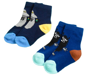 Moomin Baby Socks Douple Pack Blue Stinky The Groke | Muumi Vauvojen Sukat Tuplapakkaus Sininen Haisuli Mörkö