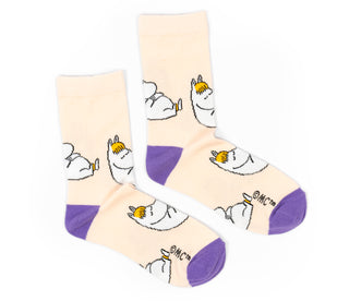 Moomin Ladies Socks Beige Snorkmaiden | Muumi Naisten Sukat Beige Niiskuneiti