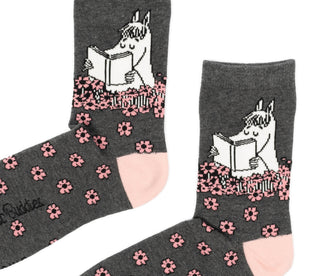 Moomin Ladies Socks Grey Snorkmaiden | Muumi Naisten Sukat Harmaa Niiskuneiti 