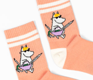 Moomin Ladies Retro Socks Pink Snorkmaiden | Muumi Naisten Retro Sukat Persikka Niiskuneiti