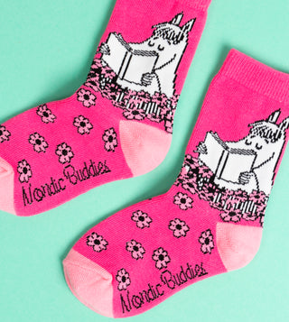 Moomin Kids Socks Douple Pack Grey Pink Snorkmaiden | Muumi Lasten Sukat Tuplapakkaus Pinkki Harmaa Niiskuneiti