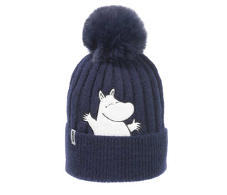 Moomin Winter Hat Beanie Kids Navy Blue Moomintroll | Muumi Lasten Beanie Tummansininen Muumipeikko